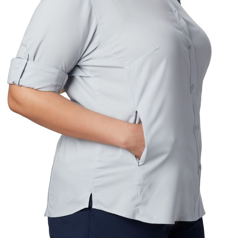Women's Columbia PFG Tamiami II Long Sleeve Shirts Light Grey | Plus Size CA-L3450